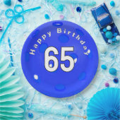 Assiettes En Carton 65e anniversaire Pickleball bleu (Fête)
