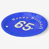 Assiettes En Carton 65e anniversaire Pickleball bleu (Angle)