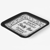 Assiettes En Carton 65th Party Random Number Pattern Black/White (Angulaire)