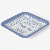 Assiettes En Carton 65th Party Random Number Pattern Blue/White (Angulaire)