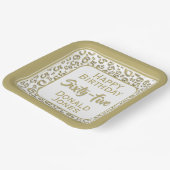 Assiettes En Carton 65th Party Random Number Pattern Gold/White (Angulaire)