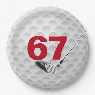 Assiettes En Carton 67e anniversaire Golf Ball Design Plaque en papier