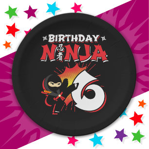 Assiettes En Carton 6 Ans de la bande dessinée Style Ninja 6e annivers