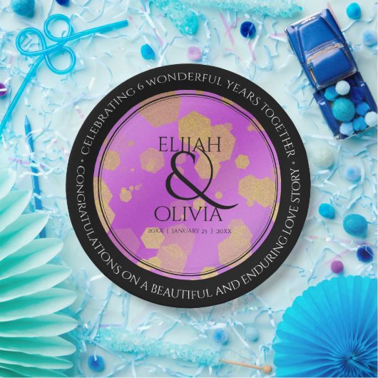 Assiettes En Carton 6e 33e 47e 48e anniversaire du Mariage Améthyste (Fête)