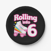 Assiettes En Carton 6e anniversaire Roller Skate 6 ans (Devant)