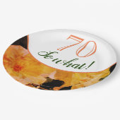 Assiettes En Carton 70 Alors Quel Rose Jaune Floral Drôle 70e Annivers (Angle)