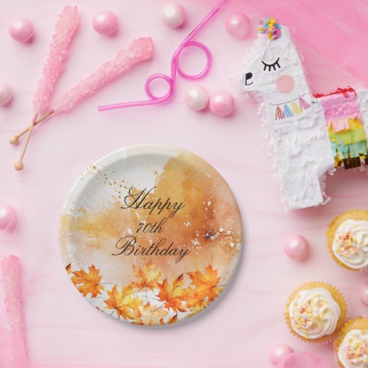 Assiettes En Carton 70 Anniversaire d'automne (Fête)