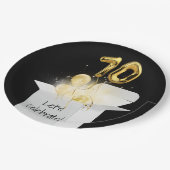 Assiettes En Carton 70e anniversaire Ballons d'or en boîte blanche (Angle)