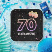 Assiettes En Carton 70e anniversaire Balloons et Confetti (Fête)