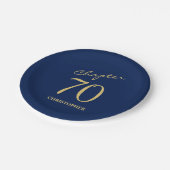 Assiettes En Carton 70e anniversaire Blue Gold Chapitre 70 (Angle)