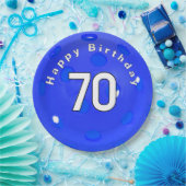 Assiettes En Carton 70e anniversaire Blue Pickleball (Fête)