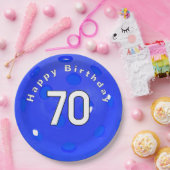 Assiettes En Carton 70e anniversaire Blue Pickleball (Fête)