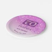 Assiettes En Carton 70e anniversaire Chic Falling Parties scintillant (Angle)