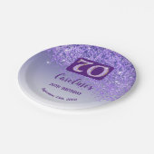 Assiettes En Carton 70e anniversaire Chic Falling Purple Parties scint (Angle)
