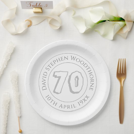 Assiettes En Carton 70e anniversaire commémoratif (Mariage)