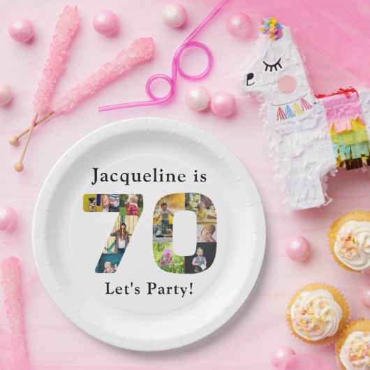 Assiettes En Carton 70e anniversaire Conception de votre propre collec (Fête)