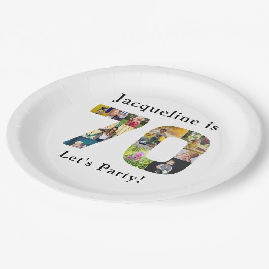 Assiettes En Carton 70e anniversaire Conception de votre propre collec (Angle)