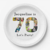 Assiettes En Carton 70e anniversaire Conception de votre propre collec (Devant)