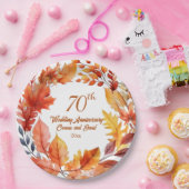 Assiettes En Carton 70e anniversaire de Mariage automne floral (Fête)