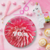 Assiettes En Carton 70e anniversaire de Sizzlin Jalon Rouge Dahlia Flo (Fête)