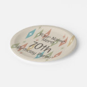 Assiettes En Carton 70e anniversaire du Milieu Rétro (Angle)