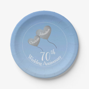 Assiettes En Carton 70e anniversaire du platine
