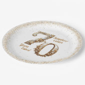 Assiettes En Carton 70e anniversaire Elegant Party (Angle)
