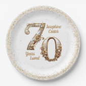Assiettes En Carton 70e anniversaire Elegant Party (Devant)