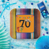 Assiettes En Carton 70e anniversaire fête Design mexicain (Fête)