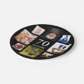 Assiettes En Carton 70e anniversaire fête noir photo collage mec (Angle)