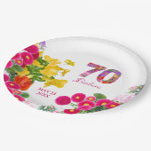 Assiettes En Carton 70e anniversaire fleur fleurie bouquet plaques (Angle)