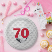 Assiettes En Carton 70e anniversaire Golf Ball Design Plaque en papier (Fête)
