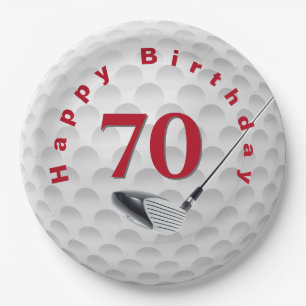 Assiettes En Carton 70e anniversaire Golf Ball Design Plaque en papier