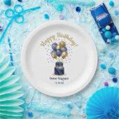 Assiettes En Carton 70e anniversaire Marine Blue Balloon Cake (Fête)