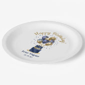 Assiettes En Carton 70e anniversaire Marine Blue Balloon Cake (Angle)