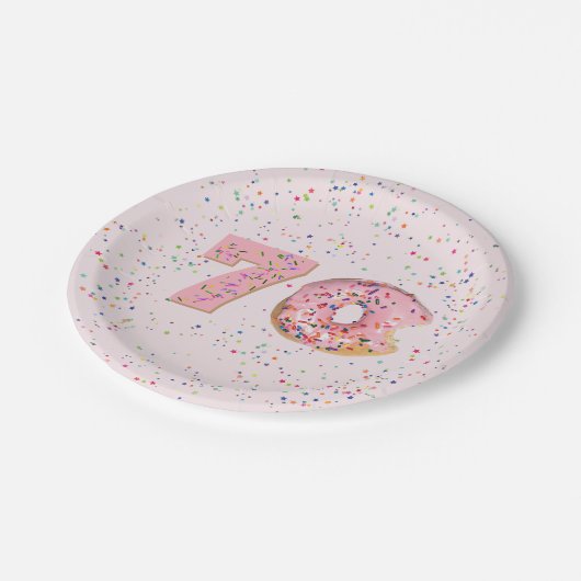 Assiettes En Carton 70e anniversaire Pink Donut Papier Plaque (Angle)