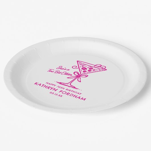 Assiettes En Carton 70e anniversaire Plate de papier personnalisée Esp (Angle)