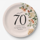 Assiettes En Carton 70e anniversaire Vintage Floral (Devant)