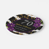 Assiettes En Carton 70e fête d'anniversaire| Parties scintillant noire (Angle)