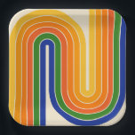 Assiettes En Carton 70s Retro Vintage Style Geometric Design<br><div class="desc">Colorful 1970s Style Retro Vintage Geometric Design.</div>
