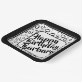 Assiettes En Carton 70th Birthday Party Numéro Motif noir blanc (Angulaire)