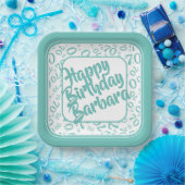 Assiettes En Carton 70th Birthday Party Numéro Motif Turquoise blanc (Fête)