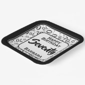 Assiettes En Carton 70th Party Random Number Pattern Black/White (Angulaire)
