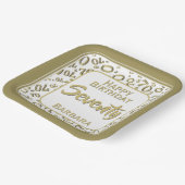 Assiettes En Carton 70th Party Random Number Pattern Gold/White (Angulaire)