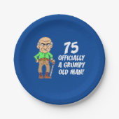 Assiettes En Carton 75 Officiellement Une Plaque En Papier Grumpy Old (Devant)