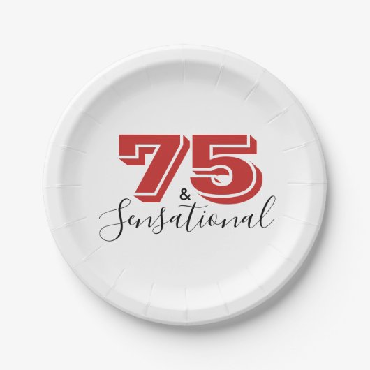 Assiettes En Carton 75 & SENSATIONNEL 75e Anniversaire Plaque papier d (Devant)