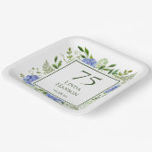 Assiettes En Carton 75e anniversaire Blue Hydrangeas (Angulaire)