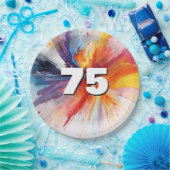 Assiettes En Carton 75e anniversaire de la peinture (Fête)