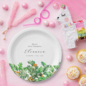 Assiettes En Carton 75e anniversaire Décembre Fleur de naissance Holly (Fête)