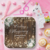 Assiettes En Carton 75e anniversaire du Mariage Lumières à cordes rust (Fête)